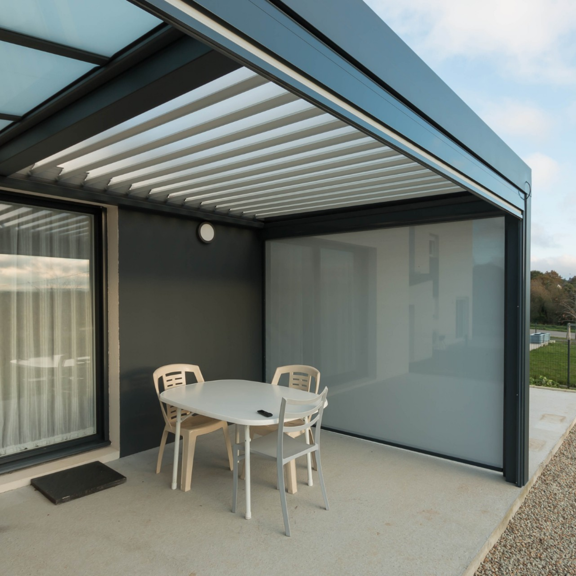 Terrasse avec structure aluminium